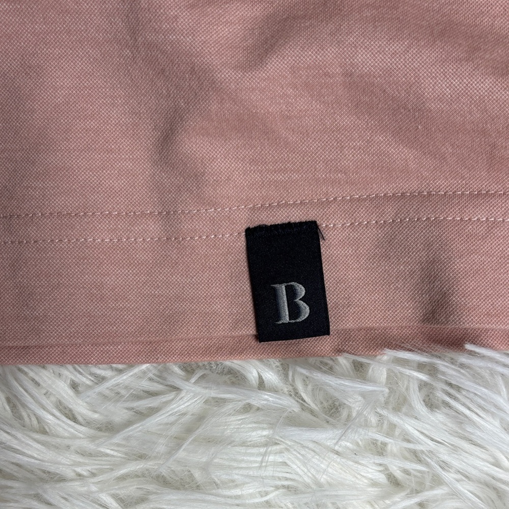 Boggi Milano Japanese Jersey Men's Pink Long Sleeve Polo Shirt - Picture 6 of 9